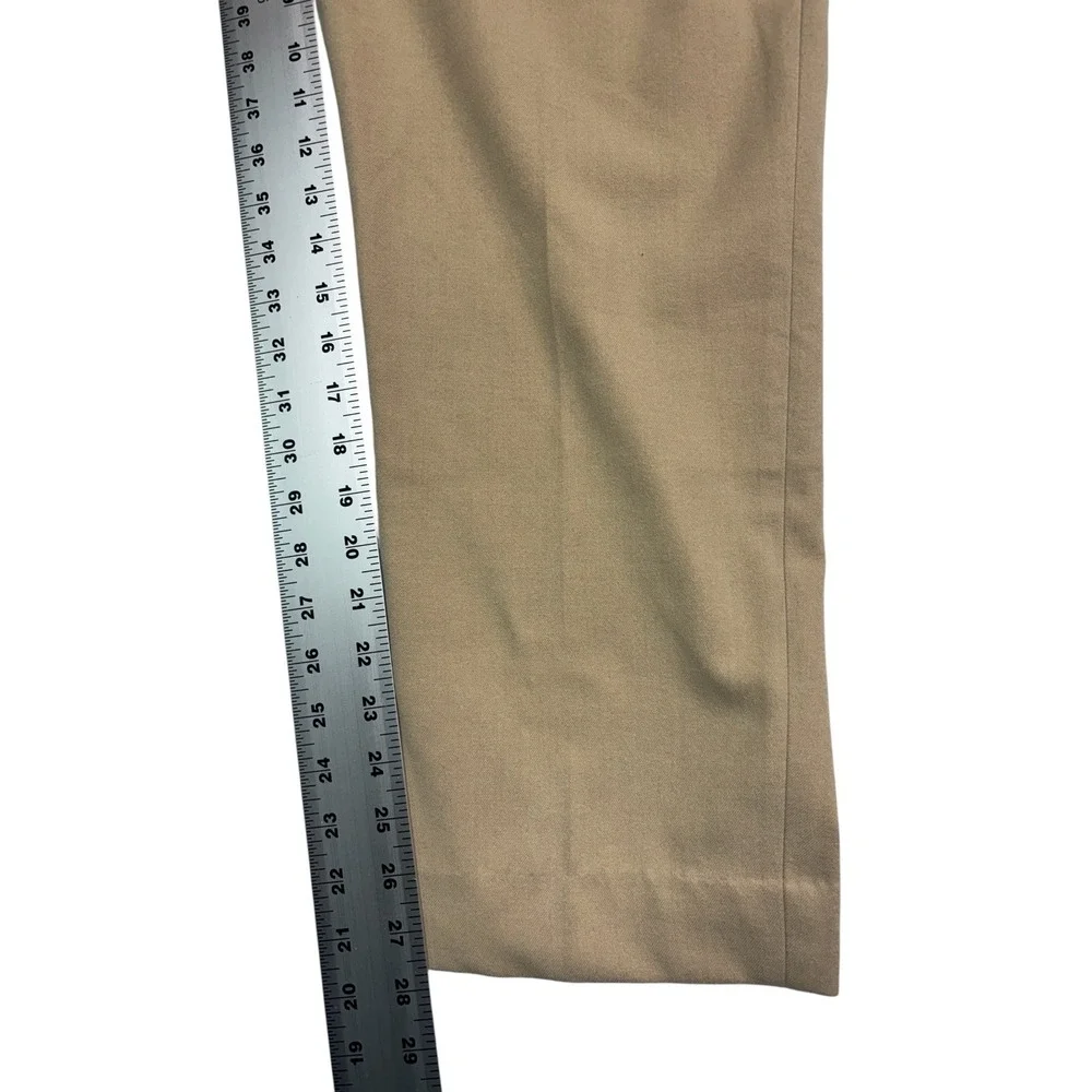 Banana Republic 34x28 Tan Brushed Pleated Pants Trousers Wool Blend Modern